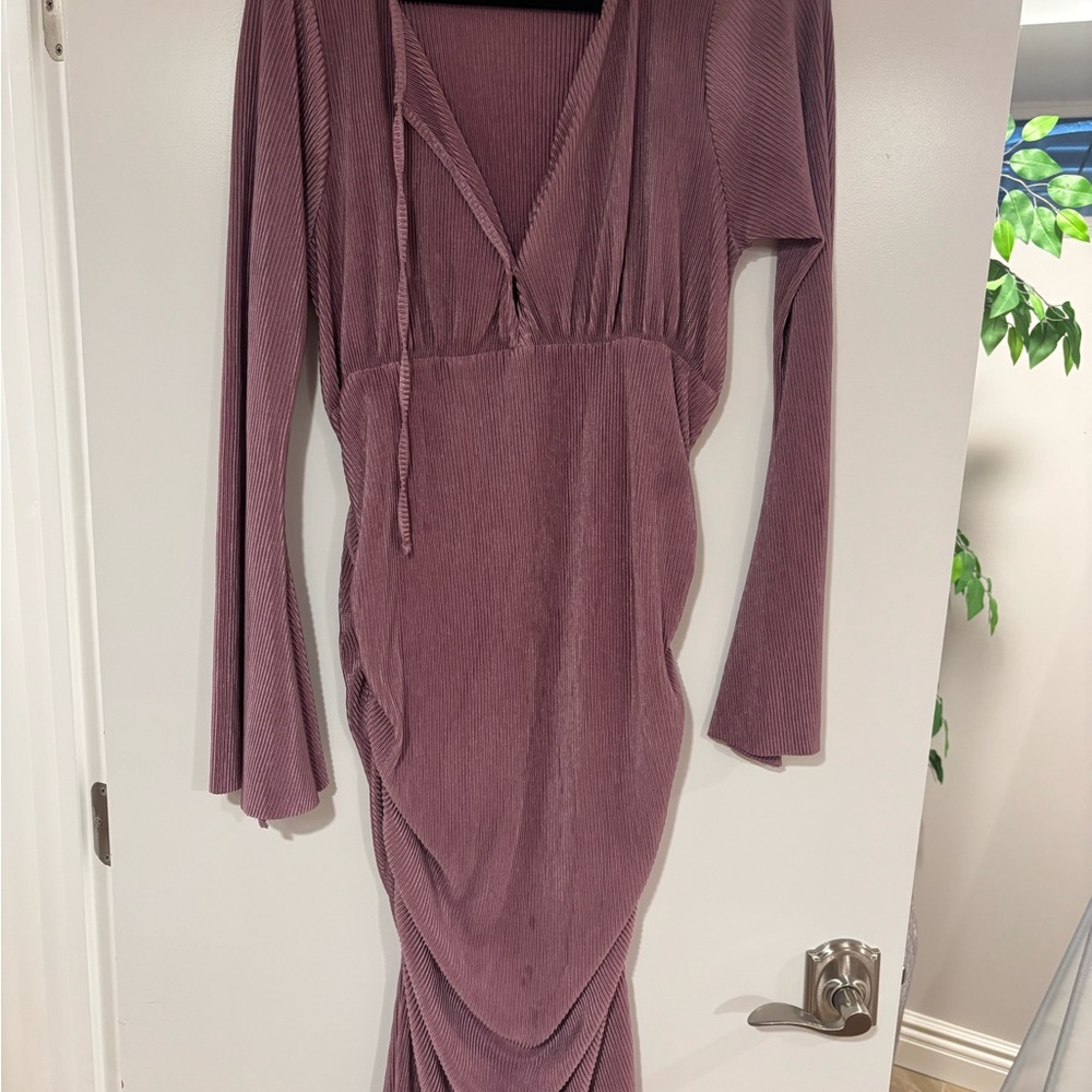 ASOS Maternity Dusty Purple Long Sleeve Dress